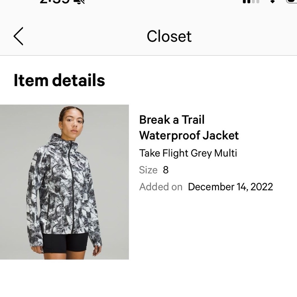 lululemon athletica Black & White Printed Hooded Ski Jacket
